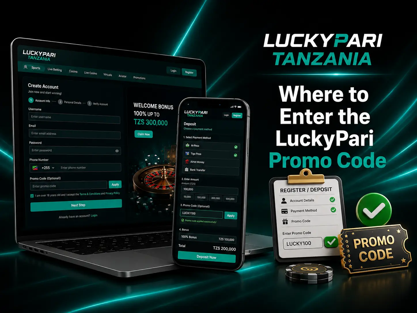 Where to Enter the LuckyPari Promo Code