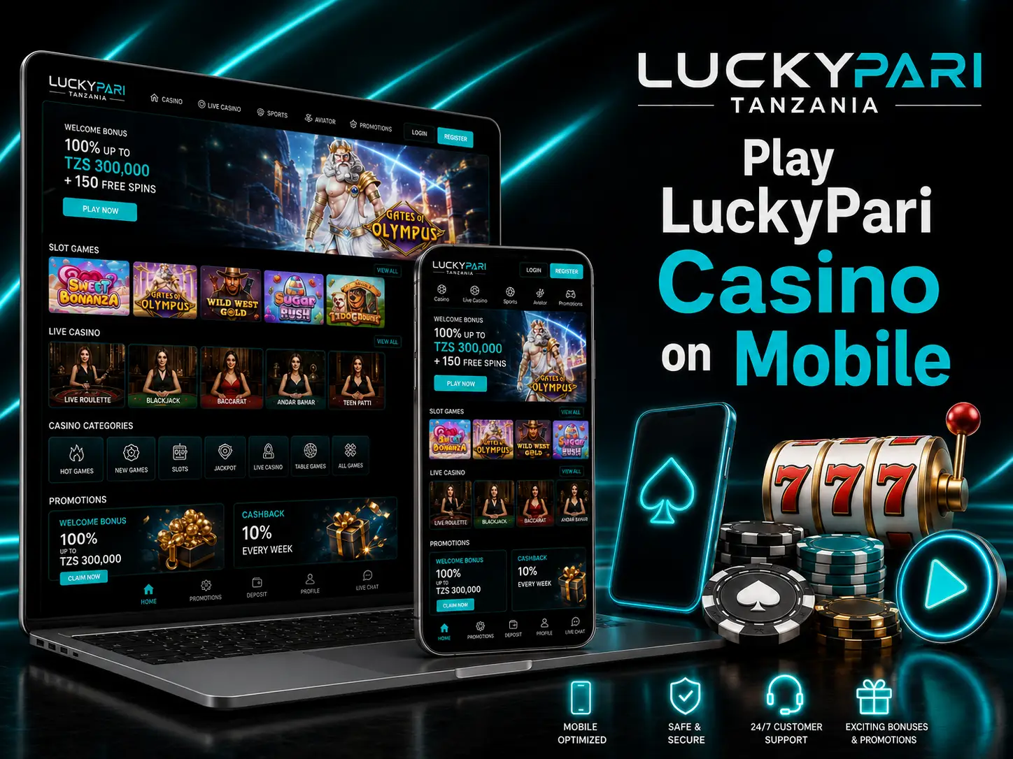 Play LuckyPari Casino on Mobile