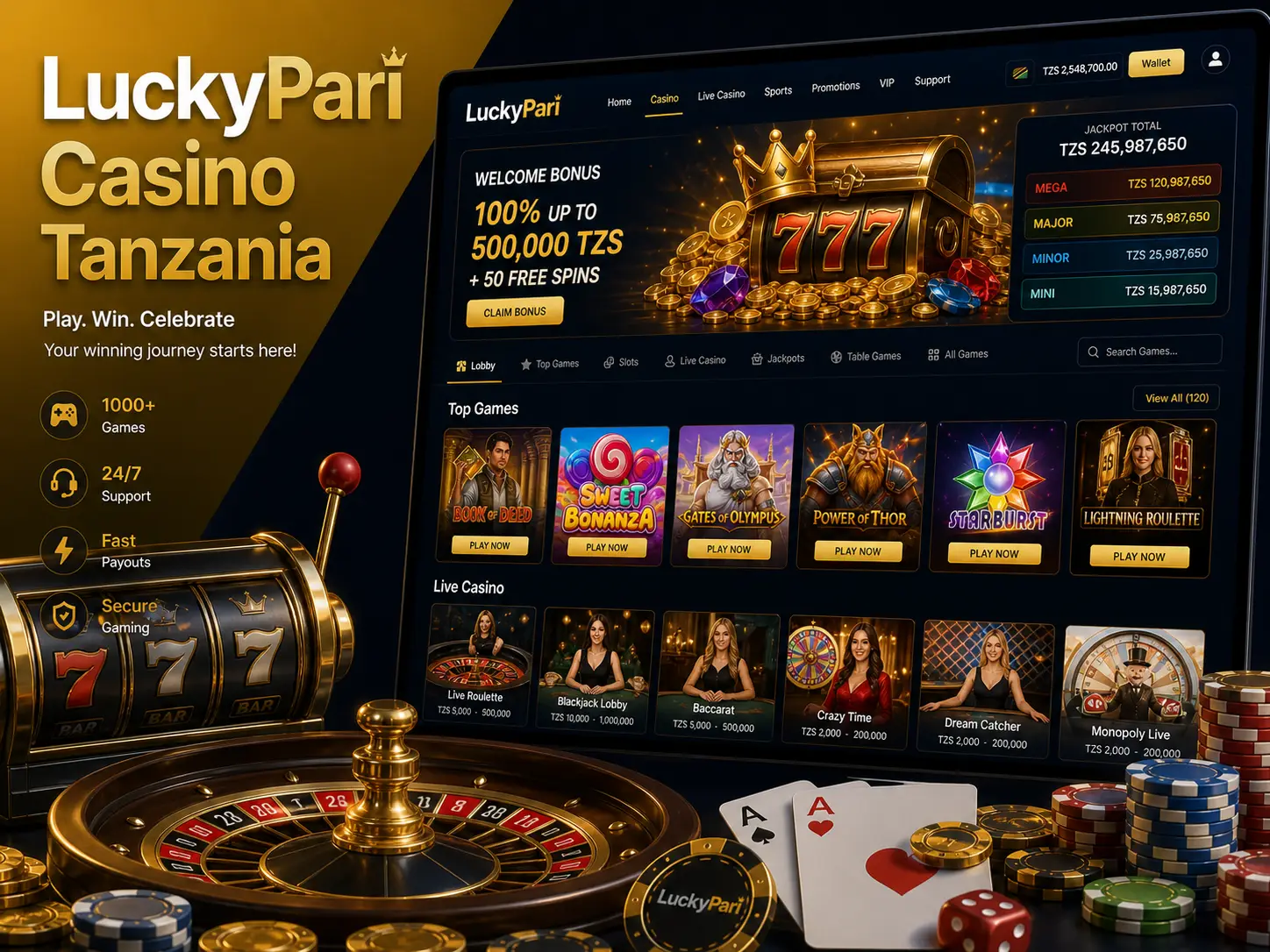 LuckyPari Tanzania Slots and Live Casino Guide
