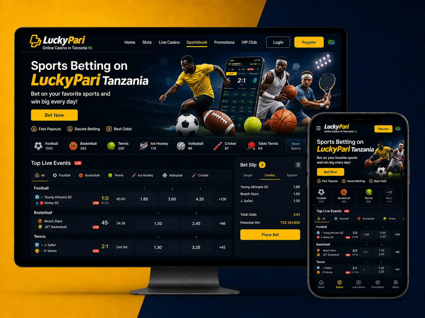 Sports Wagering Options at LuckyPari Tanzania