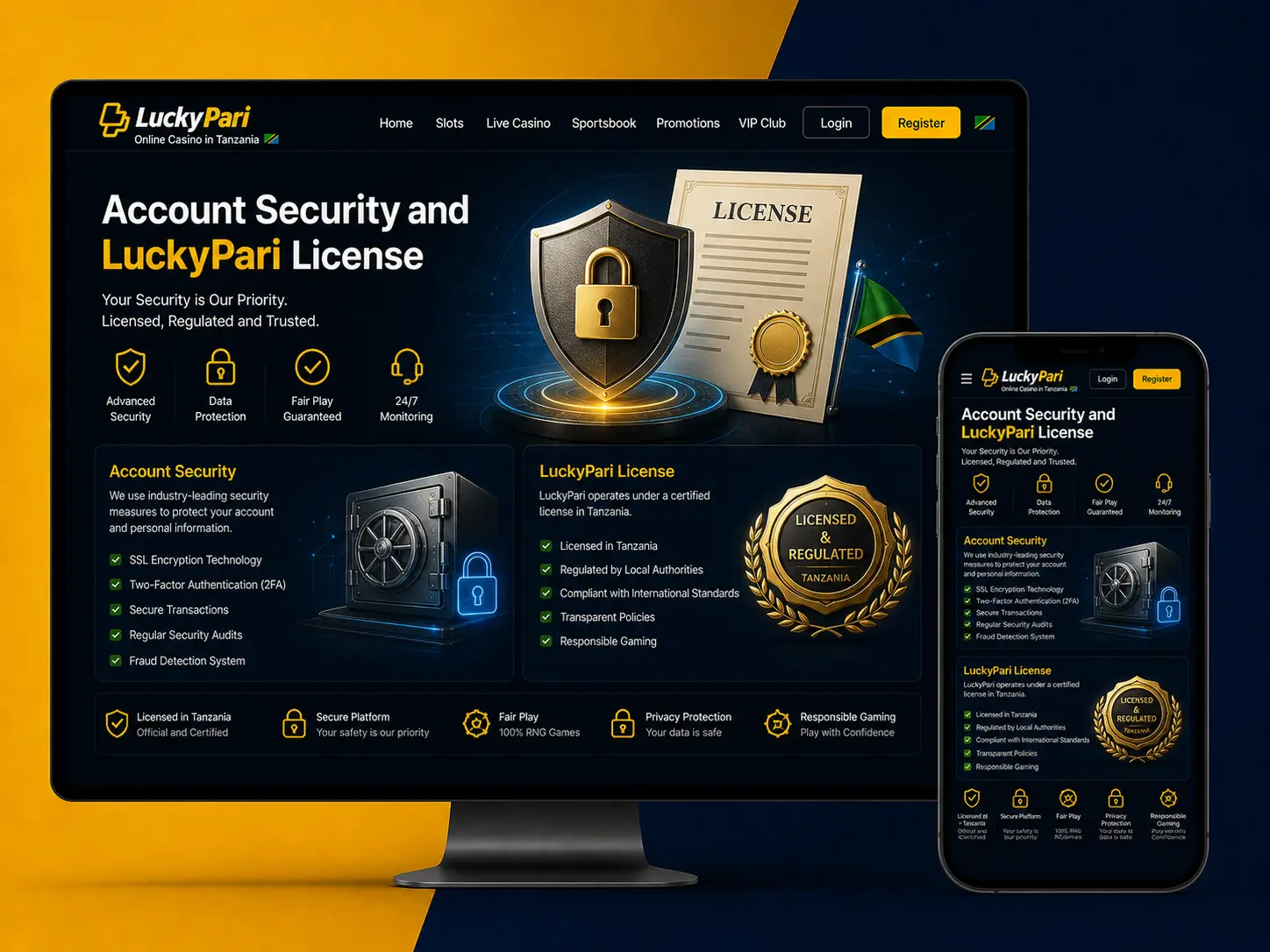 Account Security and LuckyPari License